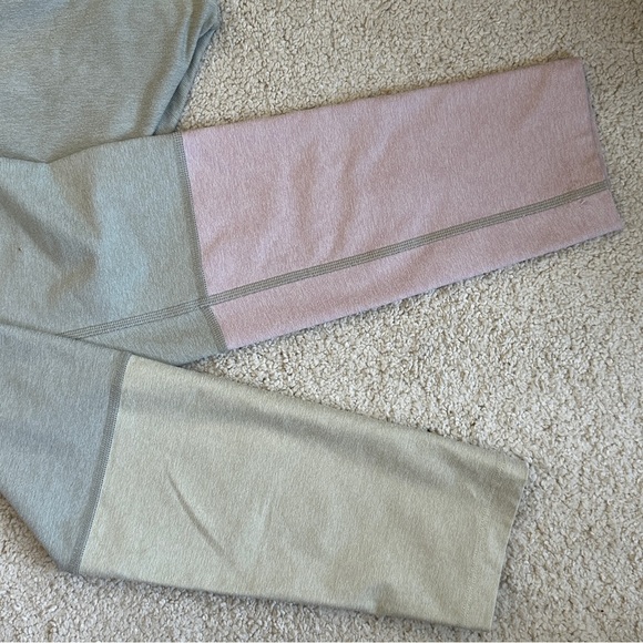Outdoor Voices colockblocl leggings in light green, pink and yellow in Medium - Picture 3 of 3